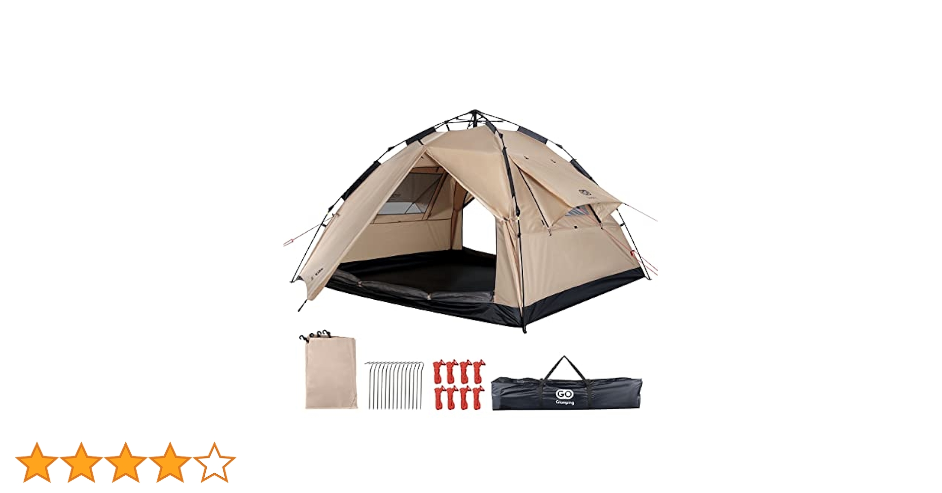 Amazon | GOGlamping テント ワンタッチテント 3人用 4人用